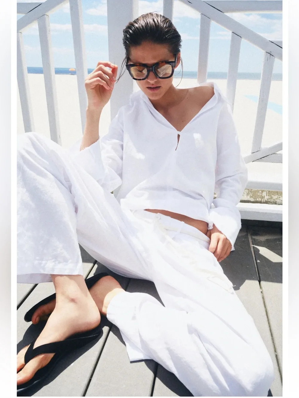 ZARA ZW COLLECTION LINEN PANTS